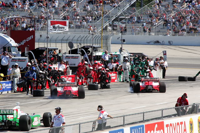 Marlboro Team Penske cars during final pitstop -- Photo by: Ron McQueeney