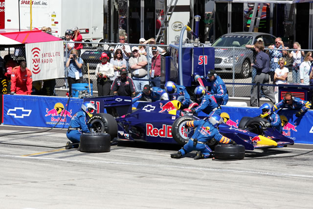 Red Bull Cheever racing driver Alex Barron during pitstop -- Photo by: Ron McQueeney