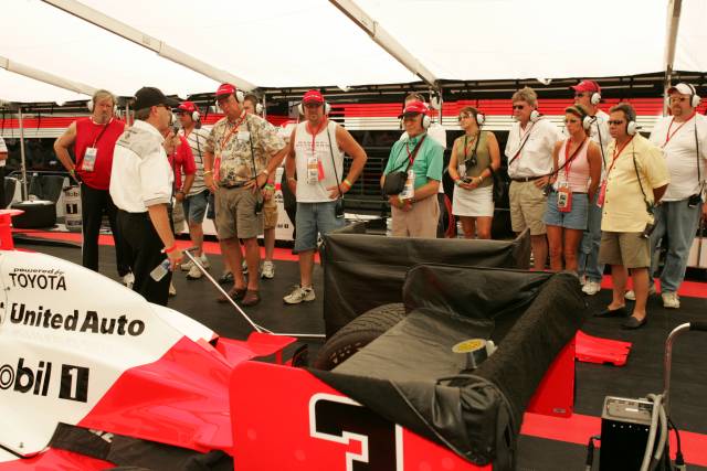 Fans get a tour of Team Penske\'s race tent. -- Photo by: Michael Voorhees