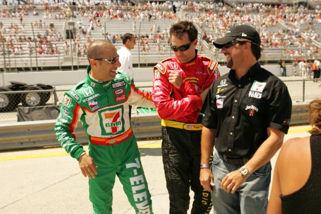Michael Andritti (R) with his drivers Kannaan and Herta -- Photo by: Michael Voorhees