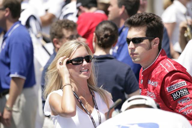 Sam Hornish Jr. with wife Crystal. -- Photo by: Michael Voorhees