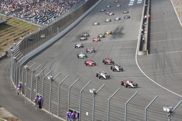 Castroneves leads into turn one. -- Photo by: Chris Jones