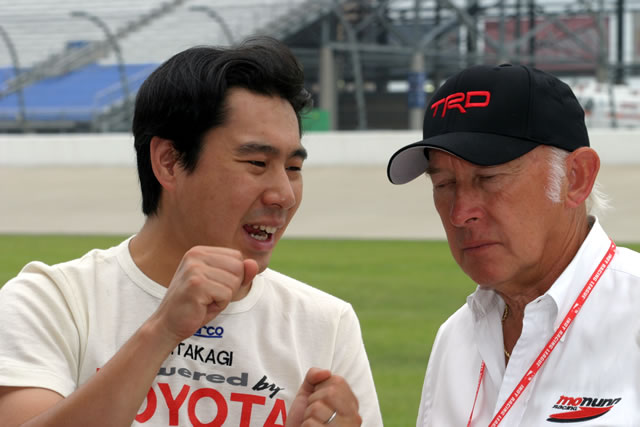 #12 Pioneer Mo Nunn Racing driver Tora Takagi, left, with team owner Morris Nunn -- Photo by: Chris Jones