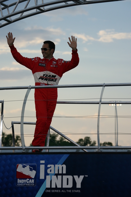 #3 Helio Castroneves during driver introductions before the start of the SunTrust Indy Challenge at Richmond International Raceway. -- Photo by: Chris Jones