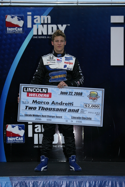 #26 Marco Andretti receives the 