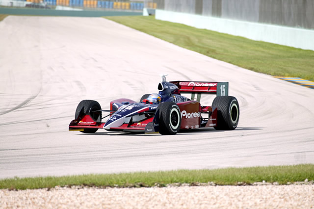 Buddy Rice in the No.15 Rahal Letterman Racing Pioneer Argent takes to the road course at Homestead-Miami Speedway -- Photo by: Ron McQueeney