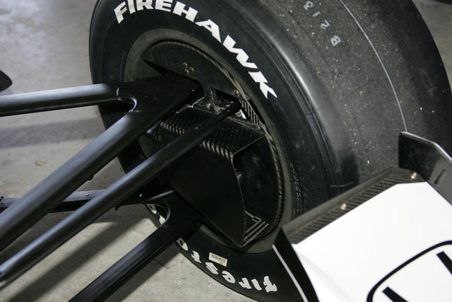 Tire setup on the 2005 Andretti Green Racing Dallara Honda used during testing at Homestead-Miami Speedway -- Photo by: Ron McQueeney