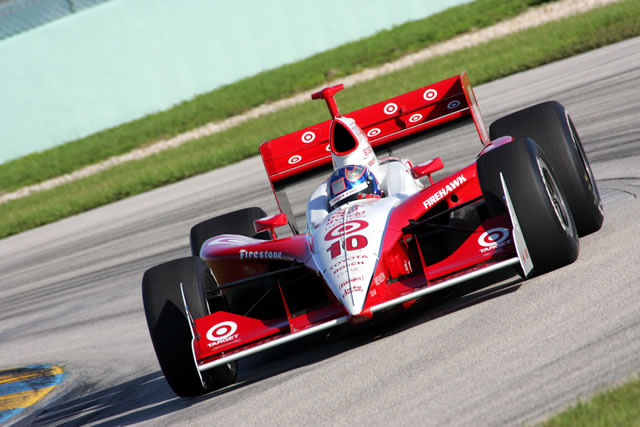 Scott Dixon in the No. 10 Target Chip Ganassi Racing Panoz G Force Toyota during road course testing at Homestead-Miami Speedway. -- Photo by: Ron McQueeney