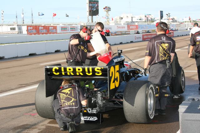 No. 25 Marty Roth, in the pits during warm up before the start of Honda Grand Prix of St. Petersburg. -- Photo by: Chris Jones