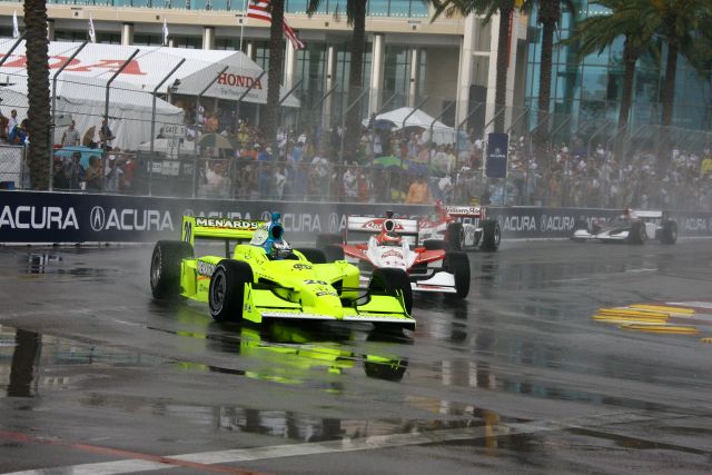 #20 Vision Racing driver Ed Carpenter followed in close pursuit by #19 Mario Moraes. -- Photo by: Jim Haines
