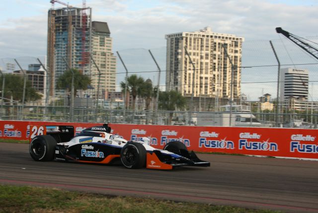 No. 26 Marco Andretti, warms up on track before the start of Honda Grand Prix of St. Petersburg. -- Photo by: Steve Snoddy