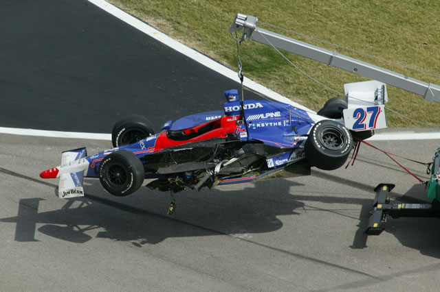 # 27 Andretti Green ArcaEx driver Dario Franchitti's car being towed-off of course -- Photo by: Shawn Payne