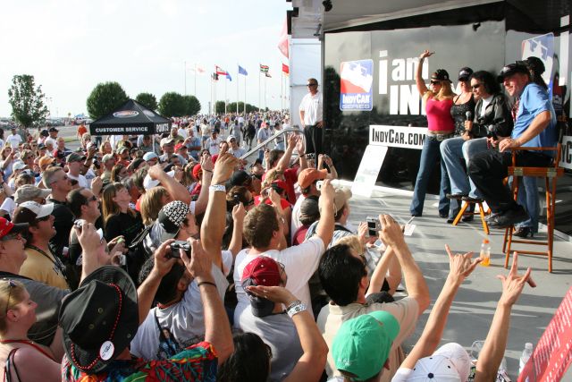Gene Simmons gets interview live from the i am INDY stage at Texas Motor Speedway. -- Photo by: Chris Jones