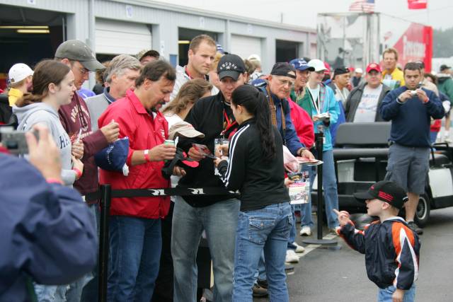 Danica Patrick obliges fans. -- Photo by: Shawn Payne