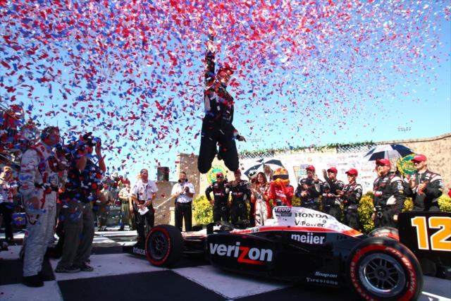 Will Power celebrating victory at Infineon Raceway -- Photo by: Chris Jones
