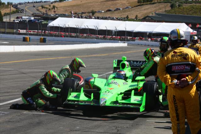 Danica Patrick in the pits -- Photo by: Chris Jones