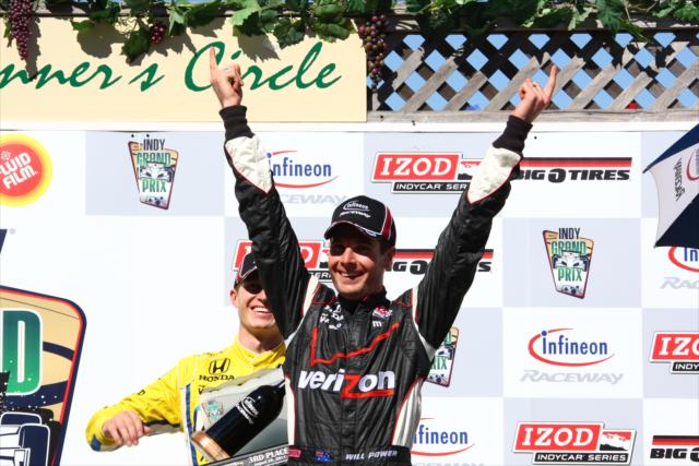 Will Power tops the podium in Victory Circle -- Photo by: Chris Jones