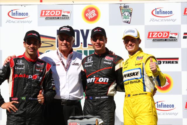 Team Penske drivers with owner Roger Penske -- Photo by: Chris Jones