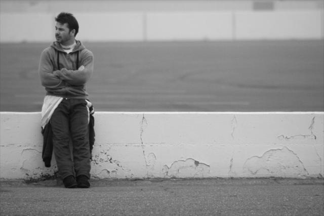 Oriol Servia taking a moment to think -- Photo by: Shawn Gritzmacher