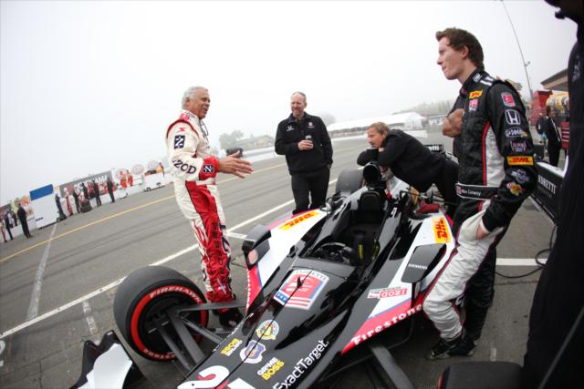 Mike Conway chats with Don Prudhomme -- Photo by: Shawn Gritzmacher