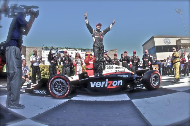 Race winner Will Power in Victory Circle -- Photo by: Shawn Gritzmacher