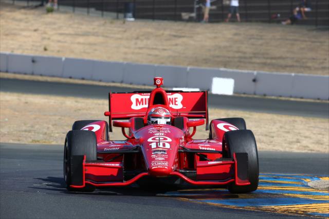 Tony Kanaan navigates the Turn 9 Esses during practice for the GoPro Grand Prix of Sonoma -- Photo by: Chris Jones