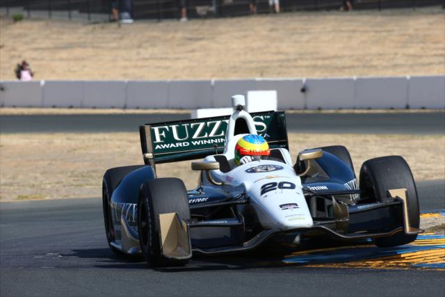 Mike Conway navigates the Turn 9 Esses during practice for the GoPro Grand Prix of Sonoma -- Photo by: Chris Jones