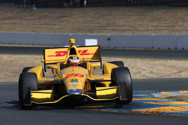 Ryan Hunter-Reay navigates the Turn 9 Esses during practice for the GoPro Grand Prix of Sonoma -- Photo by: Chris Jones