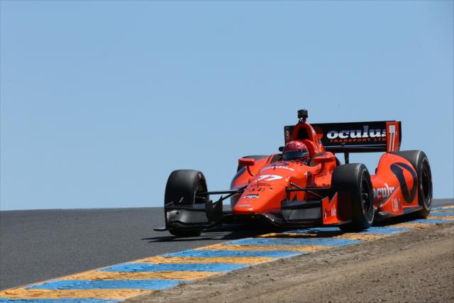 Simon Pagenaud heads toward Turn 3 during practice for the GoPro Grand Prix of Sonoma at Sonoma Raceway -- Photo by: Chris Jones