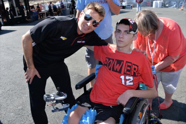 Will Power and Brian McEnnerney pose before their pace car ride at Sonoma Raceway -- Photo by: John Cote