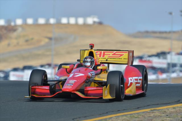 Sebastian Saavedra heads down the backstretch esses during practice for the GoPro Grand Prix of Sonoma at Sonoma Raceway -- Photo by: John Cote