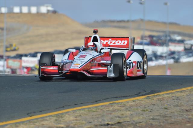 Juan Pablo Montoya heads down the backstretch esses during practice for the GoPro Grand Prix of Sonoma at Sonoma Raceway -- Photo by: John Cote