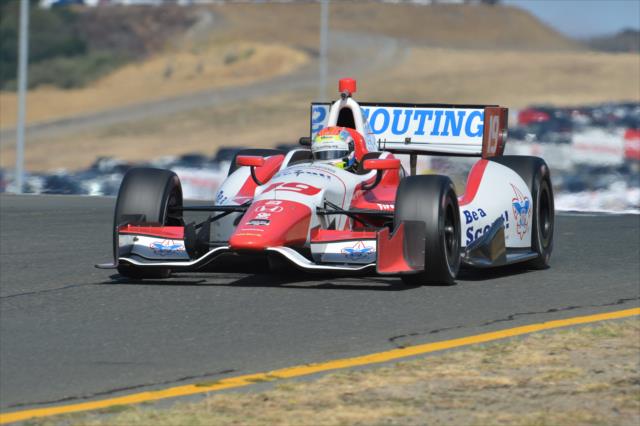 Justin Wilson heads down the backstretch esses during practice for the GoPro Grand Prix of Sonoma at Sonoma Raceway -- Photo by: John Cote
