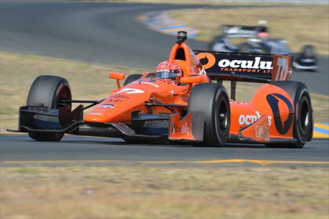 Simon Pagenaud heads through the backstretch esses during practice for the GoPro Grand Prix of Sonoma at Sonoma Raceway -- Photo by: John Cote