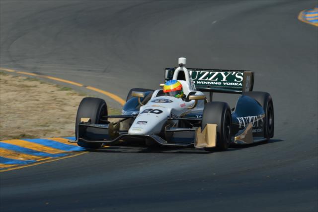 Mike Conway heads down the backstretch esses during practice for the GoPro Grand Prix of Sonoma at Sonoma Raceway -- Photo by: John Cote