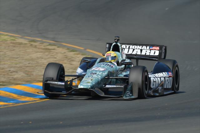 Graham Rahal heads down the backstretch esses during practice for the GoPro Grand Prix of Sonoma at Sonoma Raceway -- Photo by: John Cote