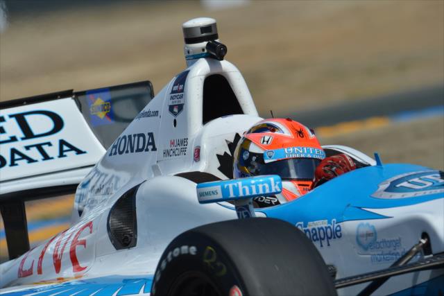 James Hinchcliffe on course during practice for the GoPro Grand Prix of Sonoma at Sonoma Raceway -- Photo by: John Cote