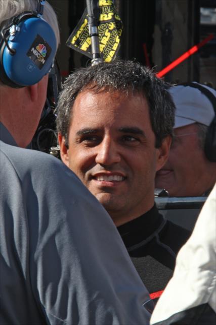 Juan Pablo Montoya does an interview prior to the GoPro Grand Prix of Sonoma from Sonoma Raceway -- Photo by: Richard Dowdy