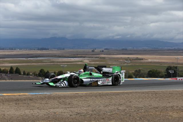 Carlos Munoz crests the Turn 2 hill during practice for the GoPro Grand Prix of Sonoma at Sonoma Raceway -- Photo by: Chris Jones