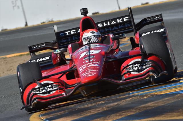 Graham Rahal apexes the Turn 9A chicane during qualifications for the GoPro Grand Prix of Sonoma at Sonoma Raceway -- Photo by: Chris Owens