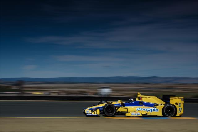 Marco Andretti streaks toward Turn 3 during qualifications for the GoPro Grand Prix of Sonoma at Sonoma Raceway -- Photo by: Chris Owens