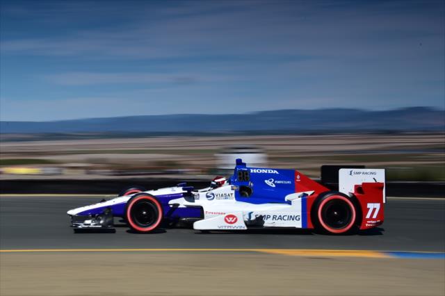 Mikhail Aleshin streaks toward Turn 3 during qualifications for the GoPro Grand Prix of Sonoma at Sonoma Raceway -- Photo by: Chris Owens