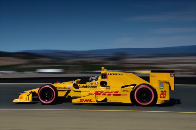 Ryan Hunter-Reay streaks toward Turn 3 during qualifications for the GoPro Grand Prix of Sonoma at Sonoma Raceway -- Photo by: Chris Owens