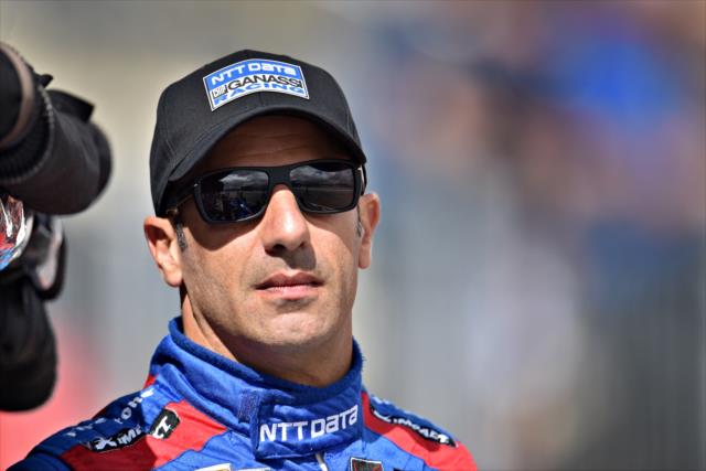 Tony Kanaan waits along pit lane prior to practice for the GoPro Grand Prix of Sonoma at Sonoma Raceway -- Photo by: John Cote