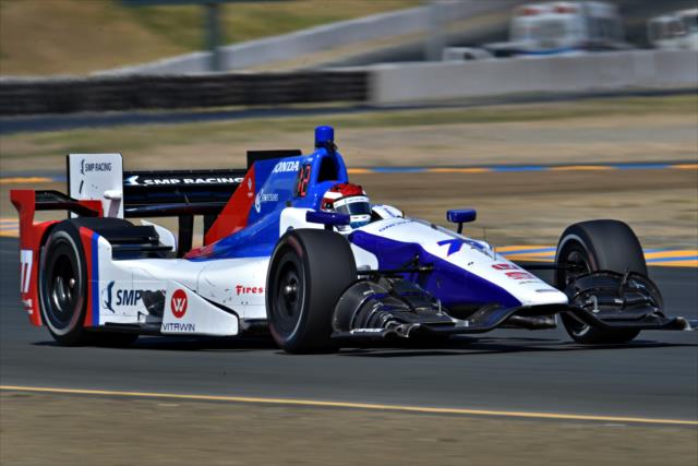 Mikhail Aleshin makes his way toward Turn 10 during practice for the GoPro Grand Prix of Sonoma at Sonoma Raceway -- Photo by: John Cote