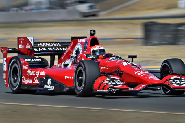 Graham Rahal sets sail for Turn 10 during practice for the GoPro Grand Prix of Sonoma at Sonoma Raceway -- Photo by: John Cote