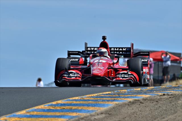 Graham Rahal crests the Turn 3 hill during practice for the GoPro Grand Prix of Sonoma at Sonoma Raceway -- Photo by: John Cote