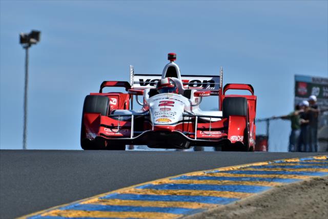 Juan Pablo Montoya crests the Turn 3 hill during practice for the GoPro Grand Prix of Sonoma at Sonoma Raceway -- Photo by: John Cote