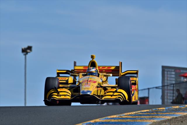 Ryan Hunter-Reay crests the Turn 3 hill during practice for the GoPro Grand Prix of Sonoma at Sonoma Raceway -- Photo by: John Cote