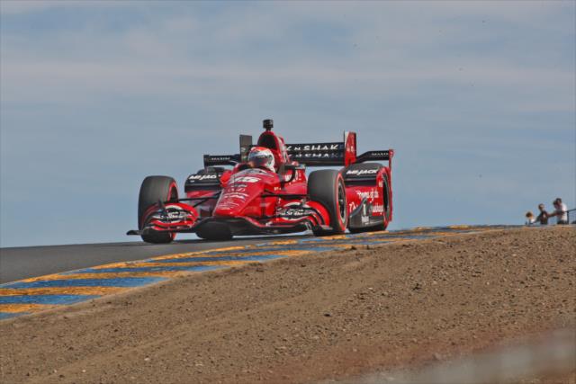 Graham Rahal crests the Turn 3 hill during practice for the GoPro Grand Prix of Sonoma at Sonoma Raceway -- Photo by: Richard Dowdy